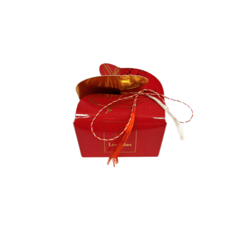 Martisor Ballotin Mini, Fluture rosu, 2 Praline Asortate