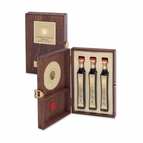 Set Cadou Condiment Balsamic Maturat Casanova – 3x40 ml (8, 12 și 20 ani)